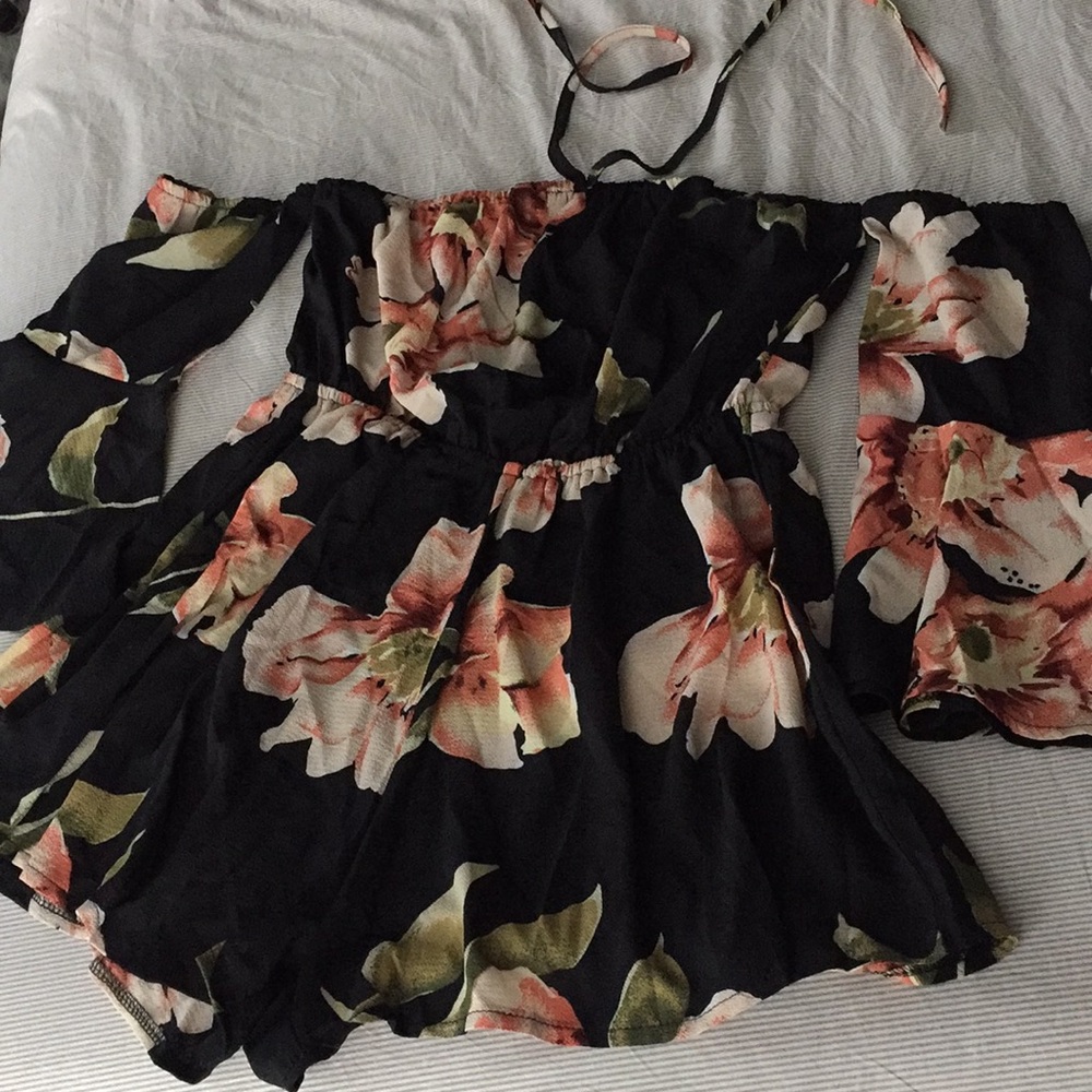 Black Floral Romper
